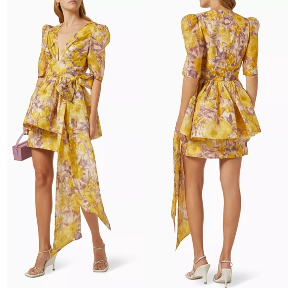 NWT AU2 RUNWAY LOOK Zimmermann HIGH TIDE PEPLUM MINI Dress - Picture 2 of 14